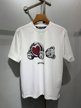 Classic Palm Angels Crew-Neck Short Sleeve White